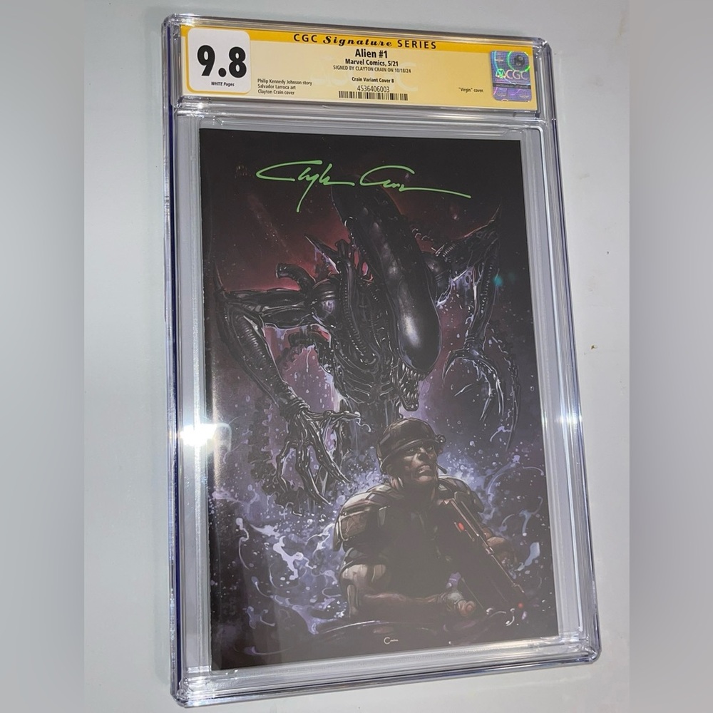 ALIEN #1 CGC SS 9.8 CRAIN VIRGIN VARIANT COVER B 2021 Signed by CLAYTON CRAIN